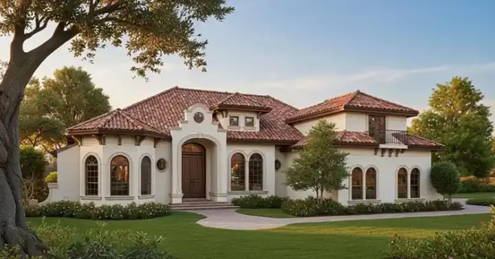 Spanish house plans 96-135 - front exterior, 3,424 sq ft, 5 bed, 4 bath house plans | Monster House Plans