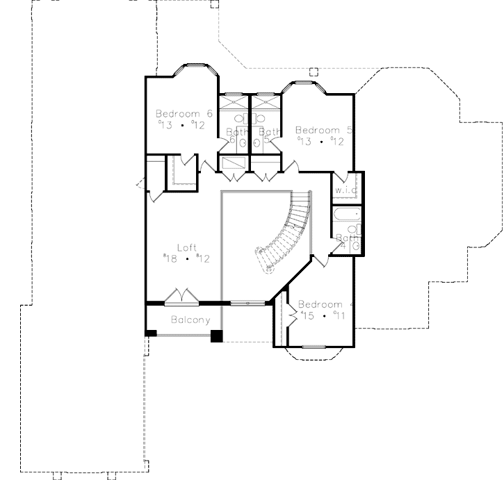 Upper/Second Floor Plan: 96-140