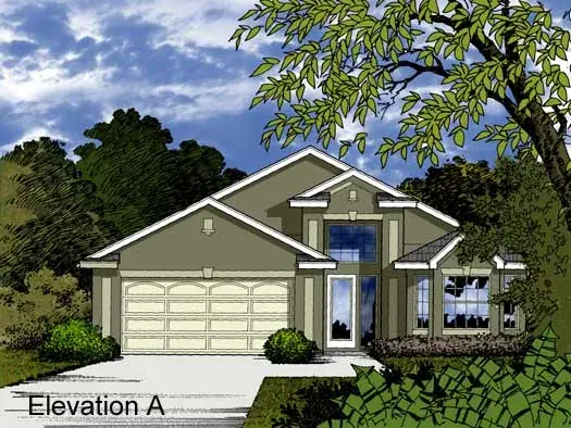 Mediterranean house plans 96-148 - front exterior, 1,474 sq ft, 3 bed, 2 bath house plans | Monster House Plans
