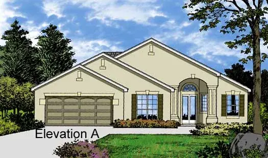 Mediterranean house plans 96-162 - front exterior, 1,881 sq ft, 4 bed, 2 bath house plans | Monster House Plans