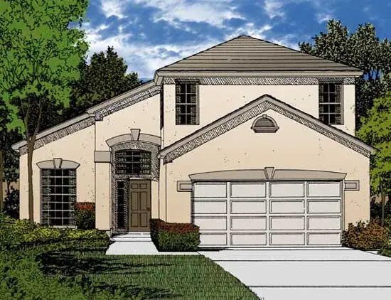 Mediterranean house plans 96-166 - front exterior, 2,167 sq ft, 3 bed, 2 bath house plans | Monster House Plans