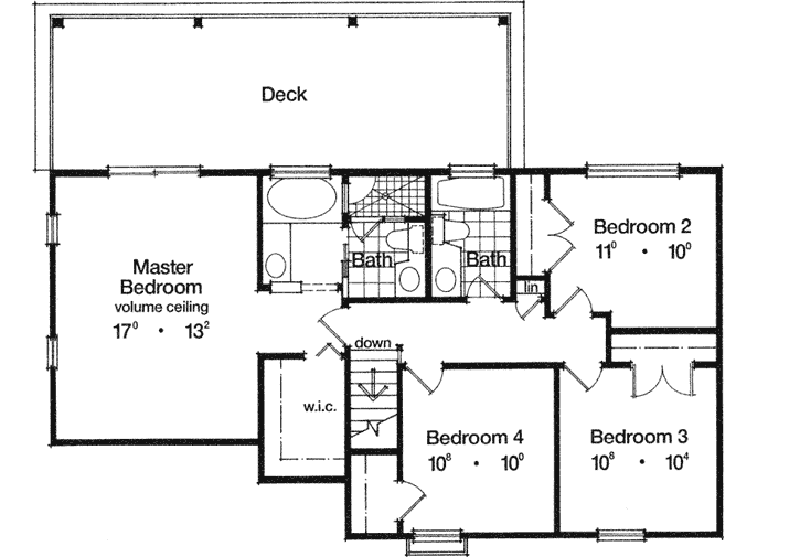 Upper/Second Floor Plan: 96-168