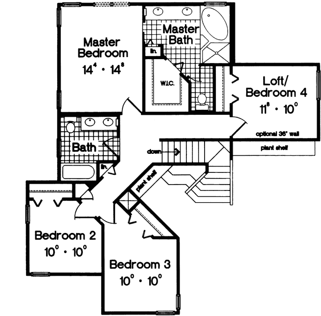 Upper/Second Floor Plan: 96-173