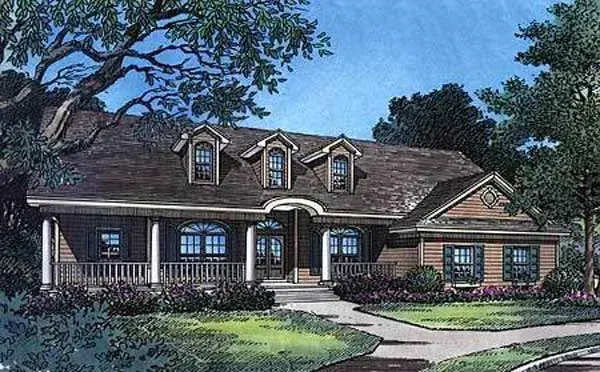 Country house plans 96-176 - front exterior, 2,127 sq ft, 3 bed, 2 bath house plans | Monster House Plans
