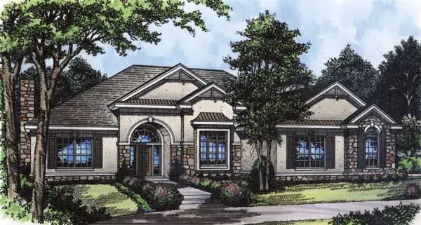 Florida house plans 96-179 - front exterior, 2,081 sq ft, 3 bed, 2 bath house plans | Monster House Plans