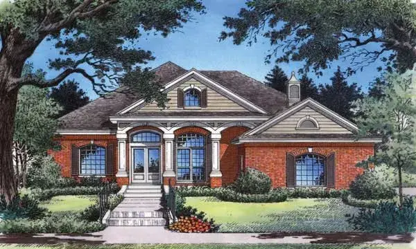 Florida house plans 96-184 - front exterior, 2,117 sq ft, 3 bed, 3 bath house plans | Monster House Plans