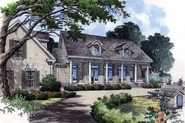 Southern house plans 96-185 - front exterior, 2,118 sq ft, 3 bed, 2 bath house plans | Monster House Plans