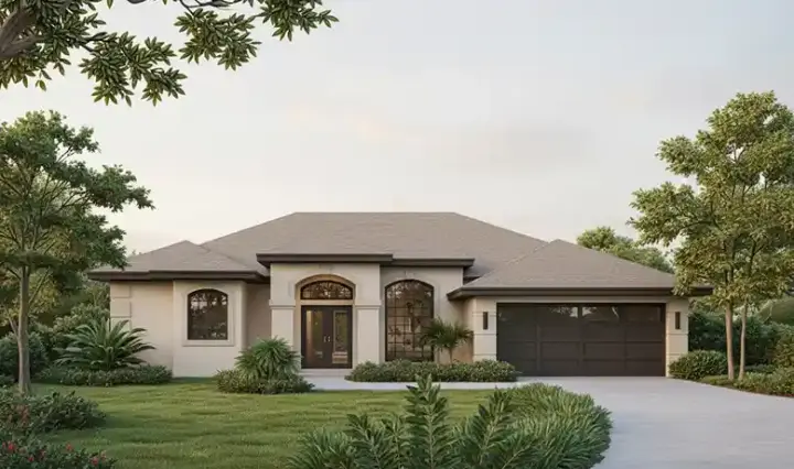 Florida house plans 96-188 - front exterior, 2,144 sq ft, 3 bed, 2 bath house plans | Monster House Plans