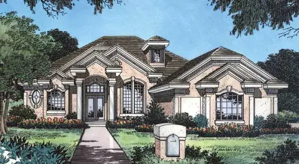 Florida house plans 96-221 - front exterior, 2,278 sq ft, 3 bed, 2 bath house plans | Monster House Plans
