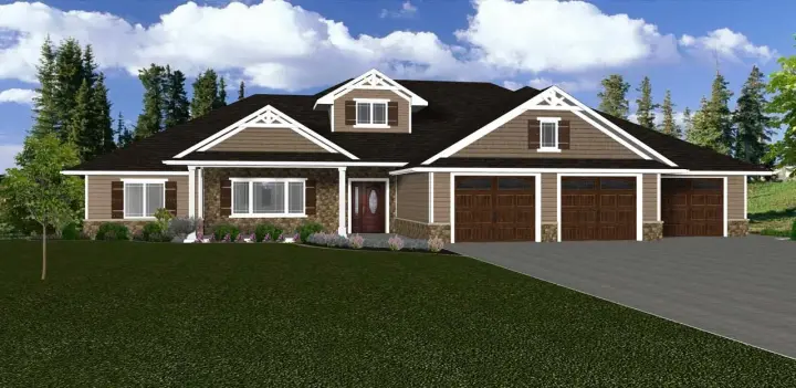 Ranch house plans 97-114 - front exterior, 1,980 sq ft, 3 bed, 2 bath house plans | Monster House Plans