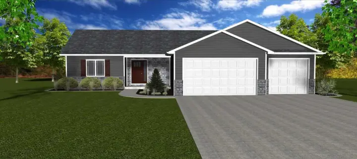 Traditional house plans 97-117 - front exterior, 1,518 sq ft, 3 bed, 2 bath house plans | Monster House Plans