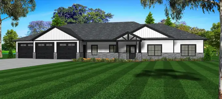 Traditional house plans 97-119 - front exterior, 2,128 sq ft, 3 bed, 2 bath house plans | Monster House Plans