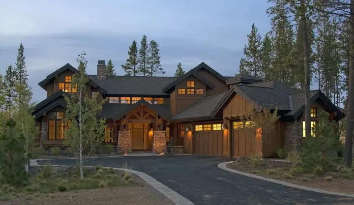 Mountain Rustic house plans 98-101 - front exterior, 3,738 sq ft, 4 bed, 4 bath house plans | Monster House Plans