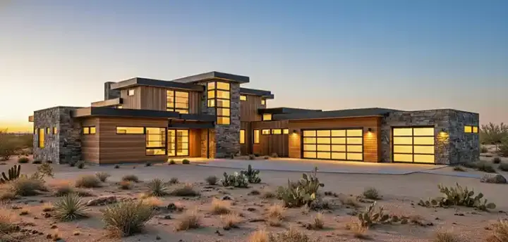 Modern house plans 98-113 - front exterior, 3,712 sq ft, 4 bed, 3 bath house plans | Monster House Plans