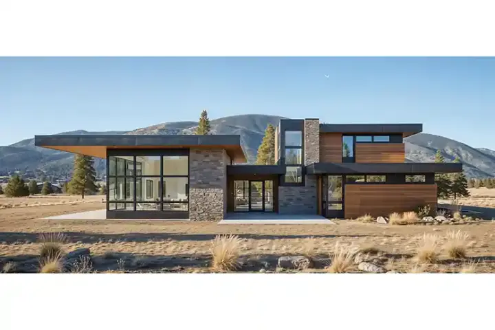 Contemporary house plans 98-131 - front exterior, 3,837 sq ft, 5 bed, 4 bath house plans | Monster House Plans