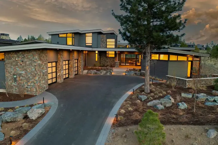 Modern house plans 98-134 - front exterior, 4,756 sq ft, 5 bed, 5 bath house plans | Monster House Plans