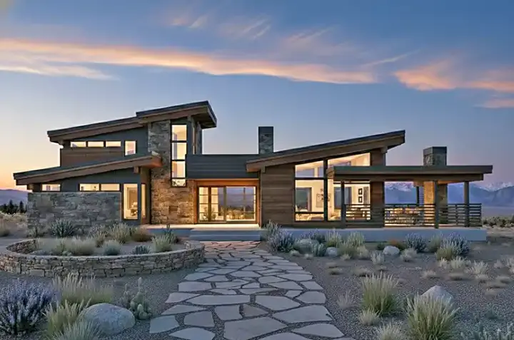 Modern house plans 98-137 - front exterior, 4,006 sq ft, 4 bed, 4 bath house plans | Monster House Plans
