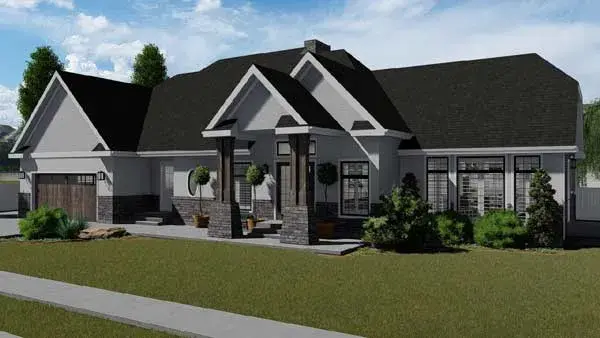 Traditional house plans 99-105 - front exterior, 5,585 sq ft, 3 bed, 3 bath house plans | Monster House Plans