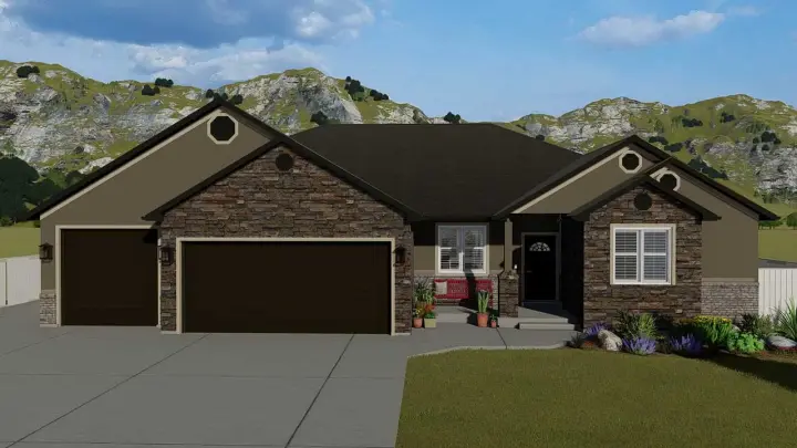 Traditional house plans 99-128 - front exterior, 2,446 sq ft, 2 bed, 2 bath house plans | Monster House Plans