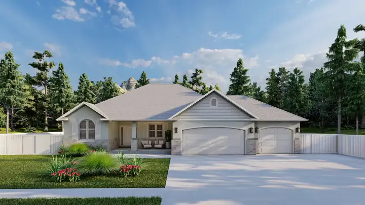 Traditional house plans 99-143 - front exterior, 1,838 sq ft, 2 bed, 2 bath house plans | Monster House Plans
