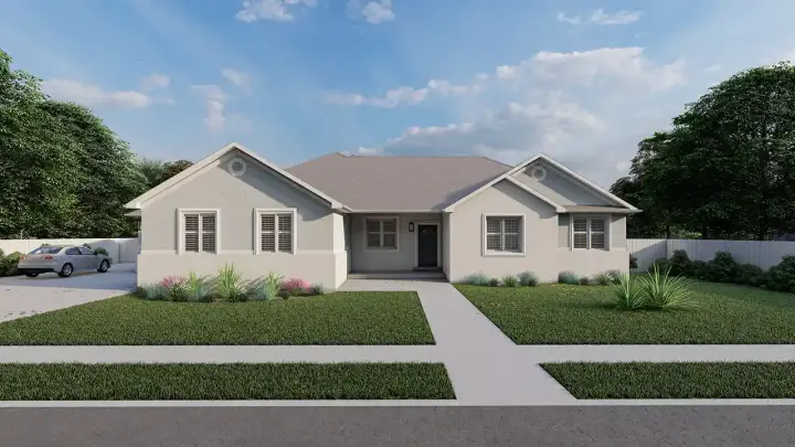 Traditional house plans 99-149 - front exterior, 1,801 sq ft, 3 bed, 2 bath house plans | Monster House Plans