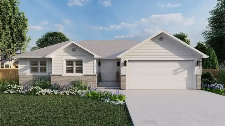 Traditional house plans 99-150 - front exterior, 1,261 sq ft, 3 bed, 2 bath house plans | Monster House Plans