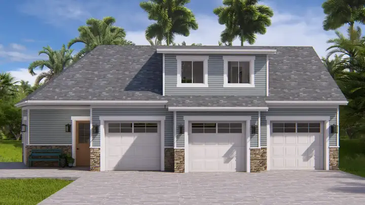 Traditional house plans 99-154 - front exterior, 1,281 sq ft, 1 bed, 1 bath house plans | Monster House Plans
