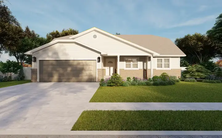 Traditional house plans 99-155 - front exterior, 1,489 sq ft, 3 bed, 2 bath house plans | Monster House Plans
