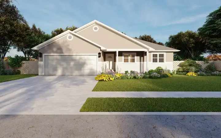 Traditional house plans 99-156 - front exterior, 1,489 sq ft, 3 bed, 2 bath house plans | Monster House Plans