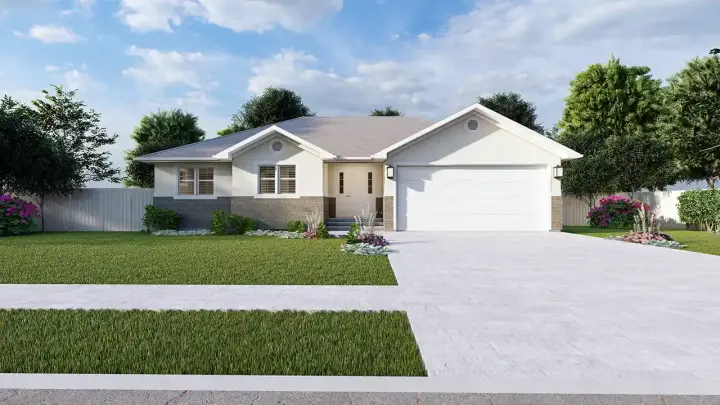 Traditional house plans 99-157 - front exterior, 1,252 sq ft, 3 bed, 2 bath house plans | Monster House Plans