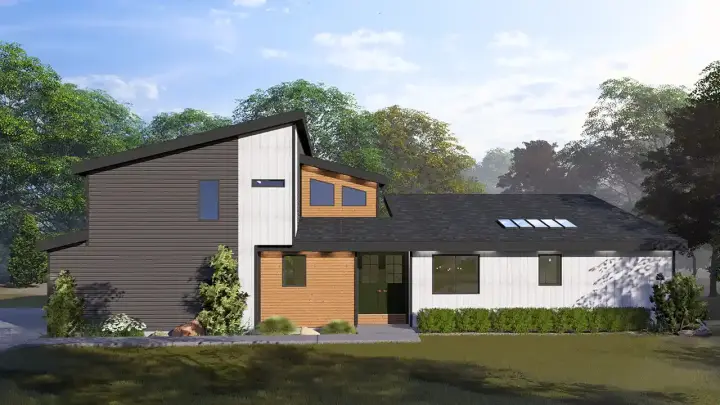 Modern house plans 99-158 - front exterior, 2,784 sq ft, 4 bed, 4 bath house plans | Monster House Plans