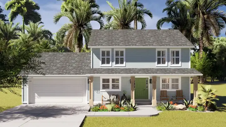 Traditional house plans 99-162 - front exterior, 2,025 sq ft, 3 bed, 2 bath house plans | Monster House Plans