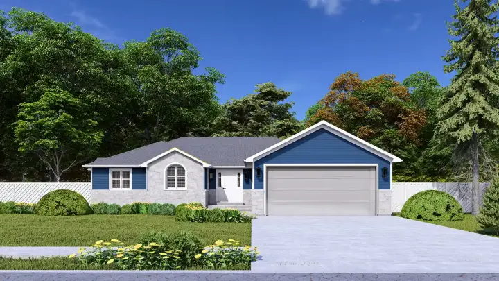 Traditional house plans 99-168 - front exterior, 1,689 sq ft, 3 bed, 2 bath house plans | Monster House Plans