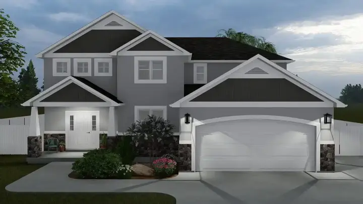 Traditional house plans 99-186 - front exterior, 2,473 sq ft, 4 bed, 2 bath house plans | Monster House Plans