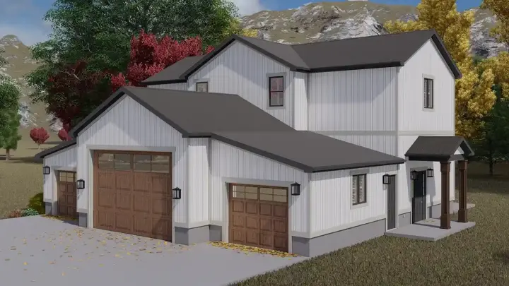 Country house plans 99-191 - front exterior, 2,289 sq ft, 2 bed, 2 bath house plans | Monster House Plans