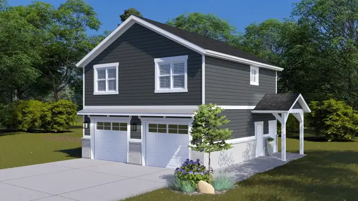 Traditional house plans 99-195 - front exterior, 1,049 sq ft, 2 bed, 1 bath house plans | Monster House Plans