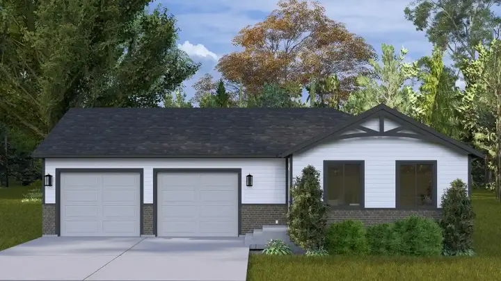 Traditional house plans 99-209 - front exterior, 682 sq ft, 1 bed, 1 bath house plans | Monster House Plans