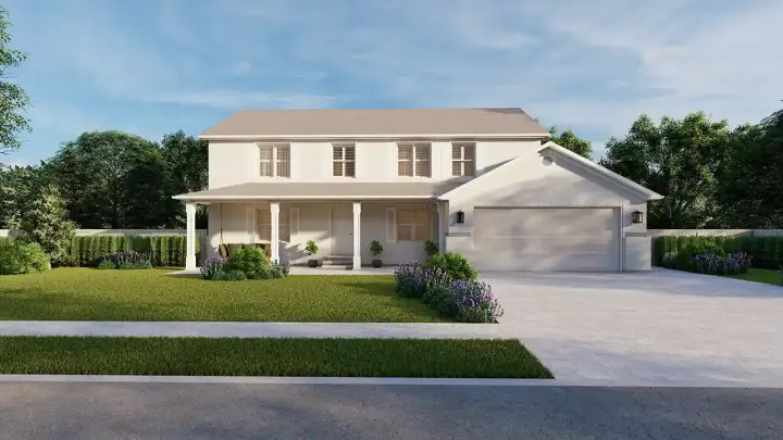 Traditional house plans 99-213 - front exterior, 2,627 sq ft, 4 bed, 2 bath house plans | Monster House Plans