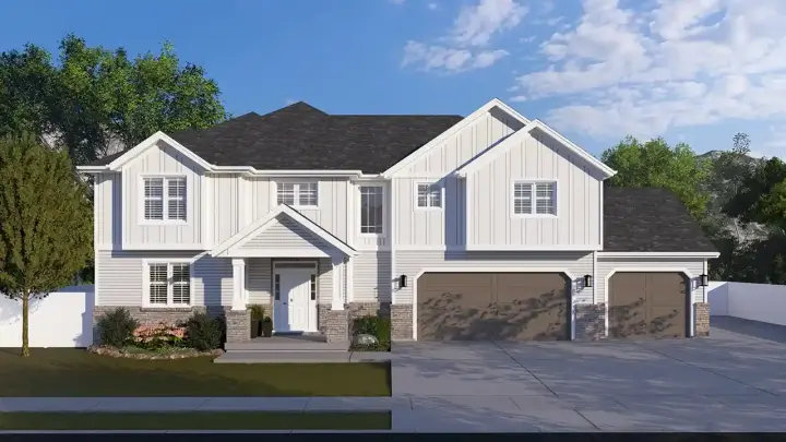 Modern Farmhouse house plans 99-216 - front exterior, 3,136 sq ft, 4 bed, 3 bath house plans | Monster House Plans