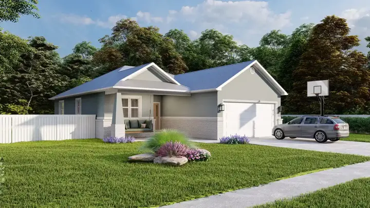 Traditional house plans 99-217 - front exterior, 1,689 sq ft, 3 bed, 2 bath house plans | Monster House Plans