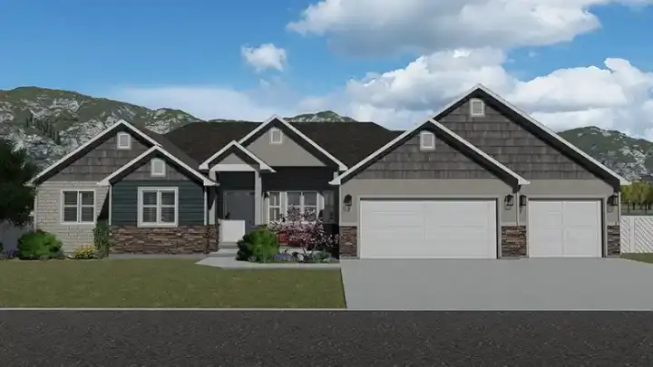Craftsman house plans 99-224 - front exterior, 2,254 sq ft, 3 bed, 2 bath house plans | Monster House Plans