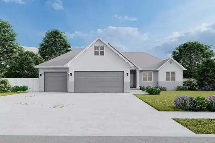 Traditional house plans 99-226 - front exterior, 1,659 sq ft, 3 bed, 2 bath house plans | Monster House Plans