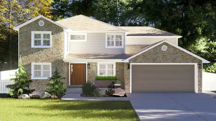 Traditional house plans 99-229 - front exterior, 2,824 sq ft, 5 bed, 3 bath house plans | Monster House Plans