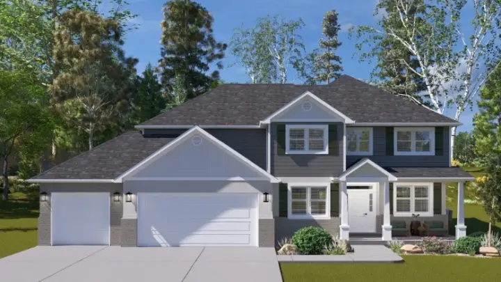 Farmhouse house plans 99-252 - front exterior, 2,789 sq ft, 4 bed, 2 bath house plans | Monster House Plans