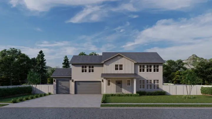 New American house plans 99-261 - front exterior, 2,864 sq ft, 3 bed, 2 bath house plans | Monster House Plans