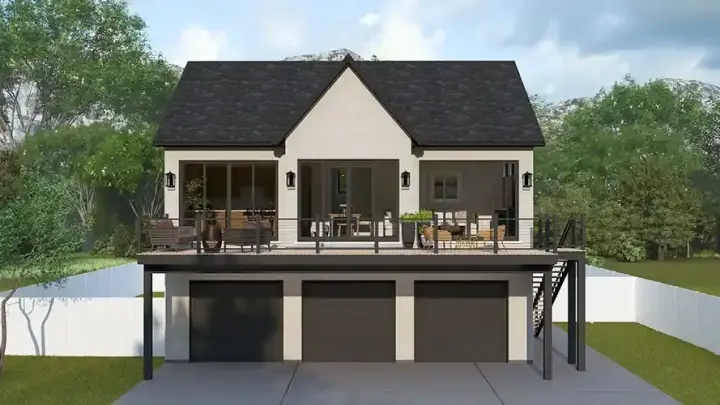 Accessory Dwelling Unit house plans 99-273 - front exterior, 0 sq ft, 2 bed, 1 bath house plans | Monster House Plans