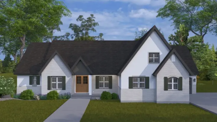 European house plans 99-282 - front exterior, 3,163 sq ft, 5 bed, 3 bath house plans | Monster House Plans