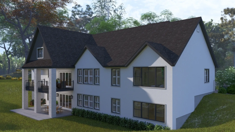 European house plans 99-282 - rendering 3, 3,163 sq ft, 5 bed, 3 bath house plans | Monster House Plans