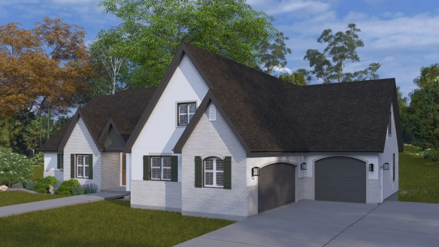European house plans 99-282 - rendering 4, 3,163 sq ft, 5 bed, 3 bath house plans | Monster House Plans