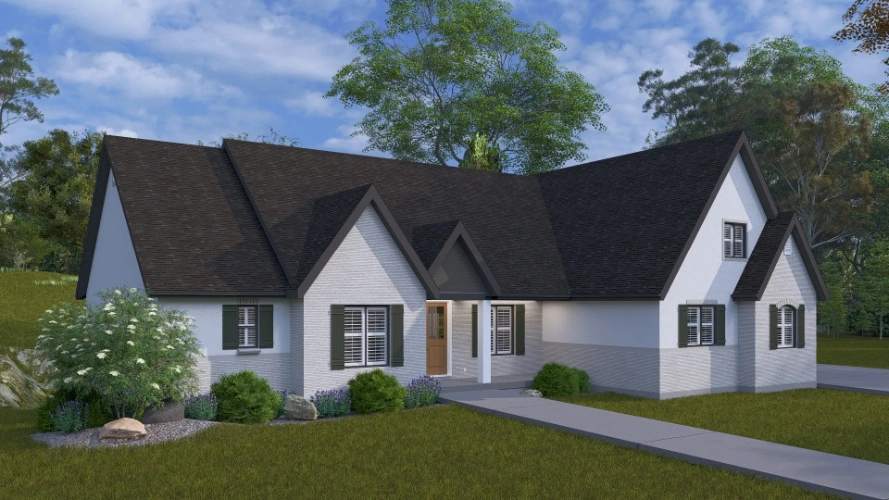 European house plans 99-282 - rendering 5, 3,163 sq ft, 5 bed, 3 bath house plans | Monster House Plans